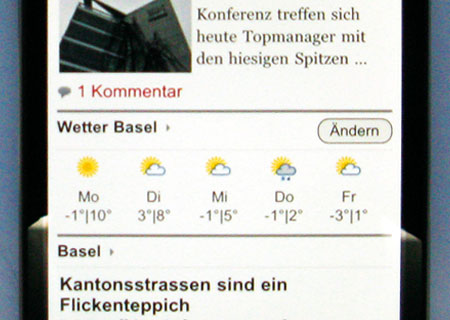 Jedem sein Wetter: die BaZ machts möglich!